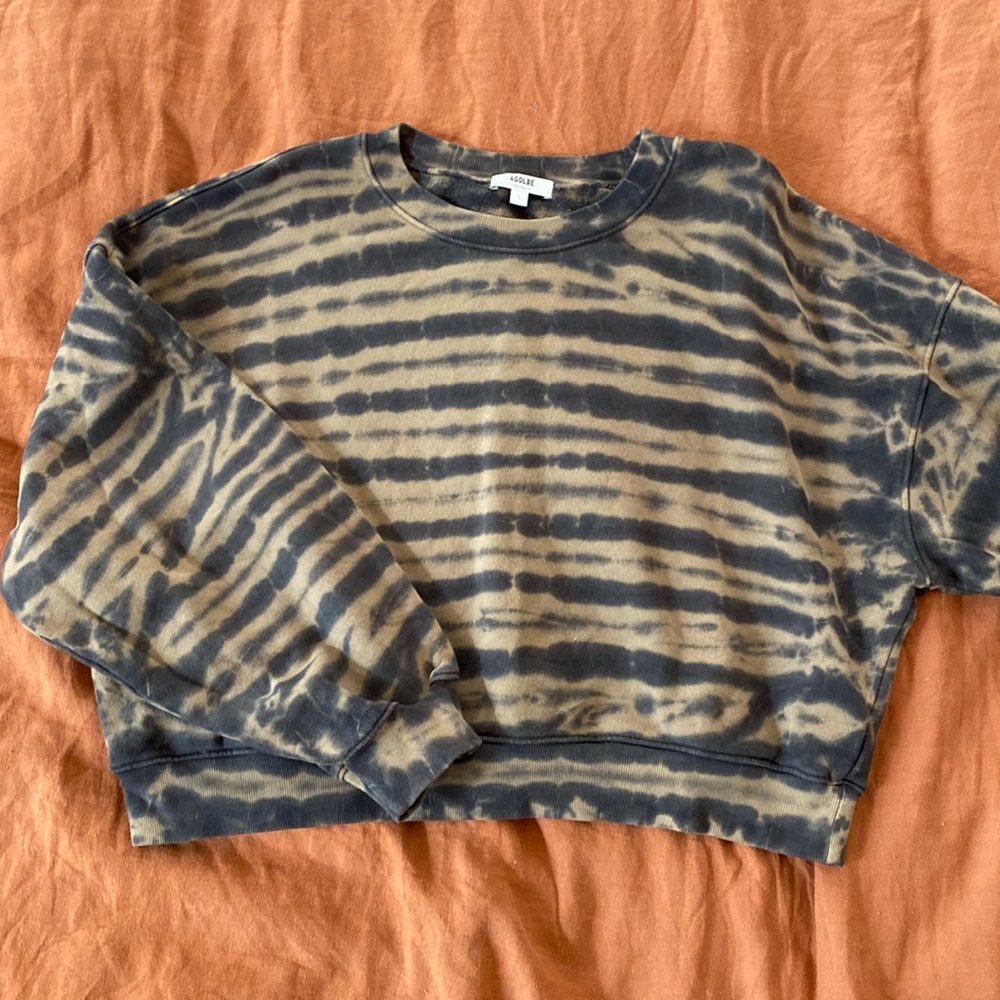 Agolde Balloon Sleeve Tie Dye Cotton D Sweatshirt